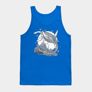 Submarine Encounter: Plesiosaur and Nautilus Tank Top